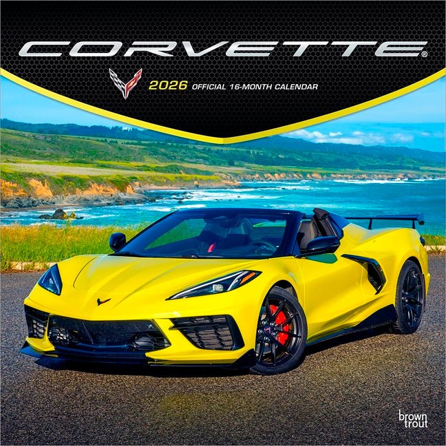 Corvette Official 2026 12 X 24 Inch (Hanging) Monthly Square Wall Calendar Plastic-Free - Ingram