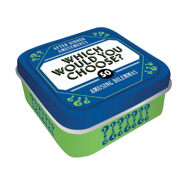 Container with 'Which Would You Choose?' text on a white background