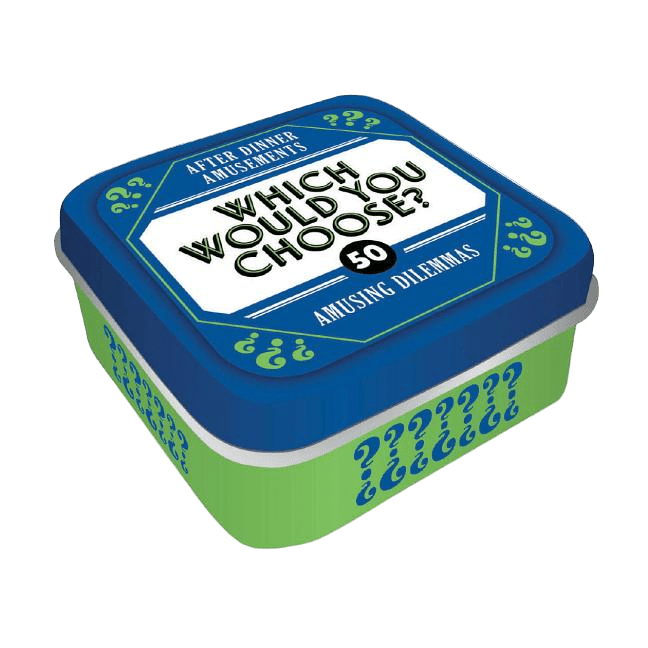 Container with 'Which Would You Choose?' text on a white background