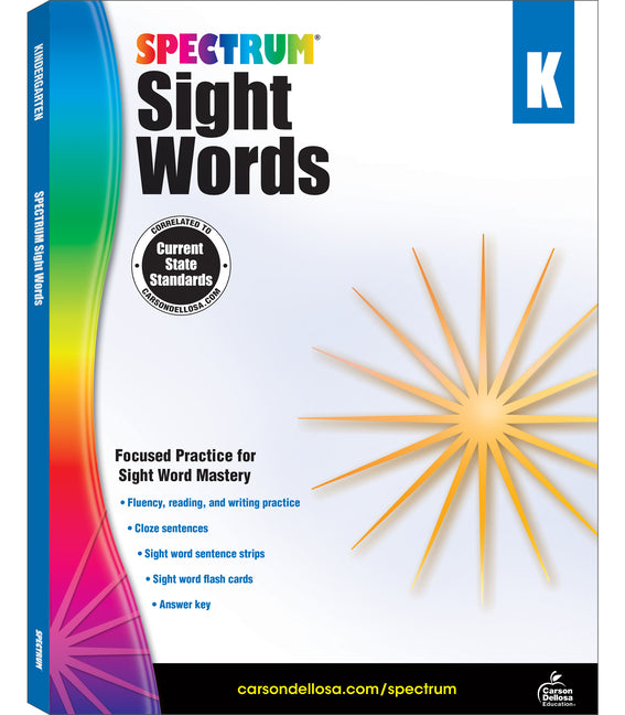 Spectrum Sight Words, Grade K: Volume 104 - Ingram