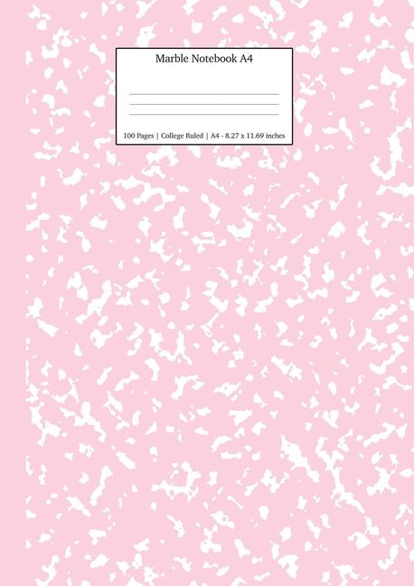 Marble Notebook A4: Pastel Pink College Ruled Journal - Ingram