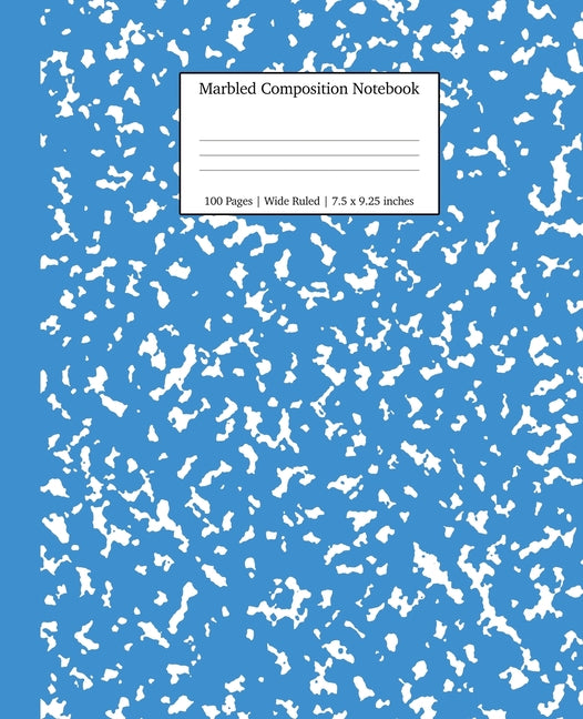 Marbled Composition Notebook: Blue Marble Wide Ruled Paper Subject Book - Ingram