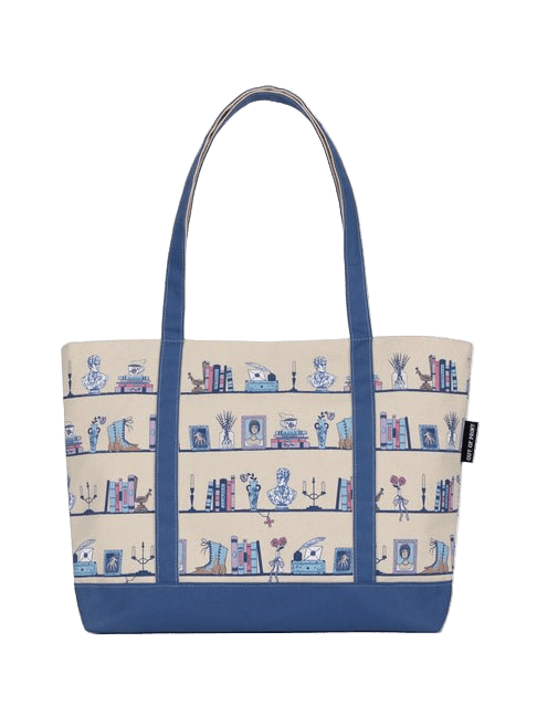 Pride and Prejudice Bookshelf Large Zippered Tote