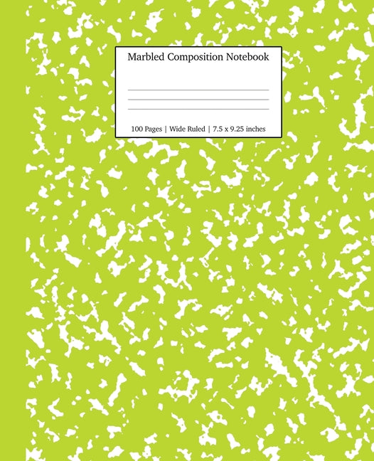 Marbled Composition Notebook: Green Marble Wide Ruled Paper Subject Book - Ingram