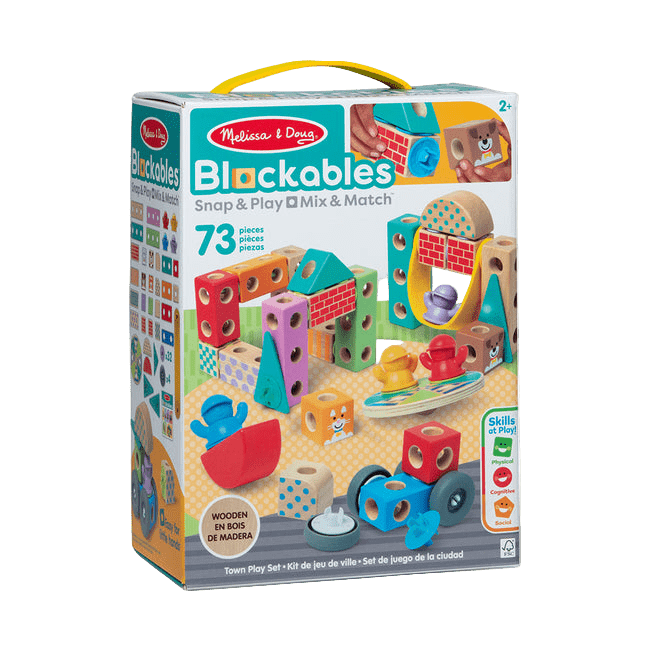 Melissa & Doug Blockables toy set packaging on a transparent background