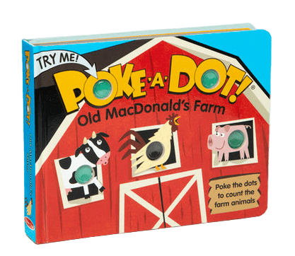 Poke-a-Dot book titled 'Old MacDonald's Farm' on a white background