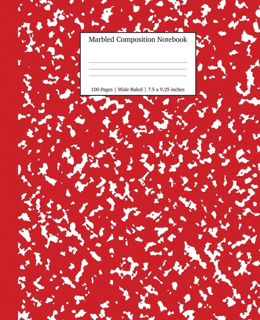 Marbled Composition Notebook: Red Marble Wide Ruled Paper Subject Book - Ingram