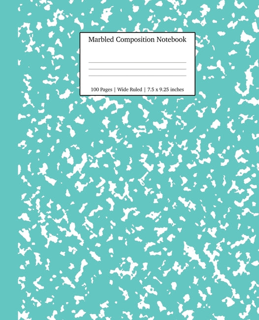 Marbled Composition Notebook: Turquoise Marble Wide Ruled Paper Subject Book - Ingram