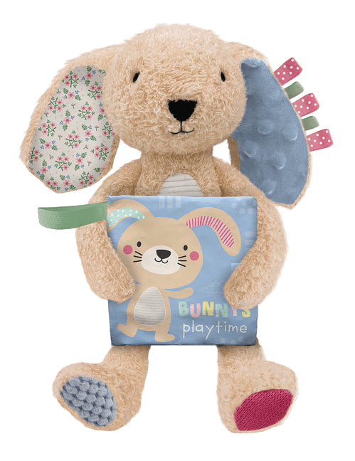 Sensory Snuggables Medium Plush Rabbit with Cloth Book