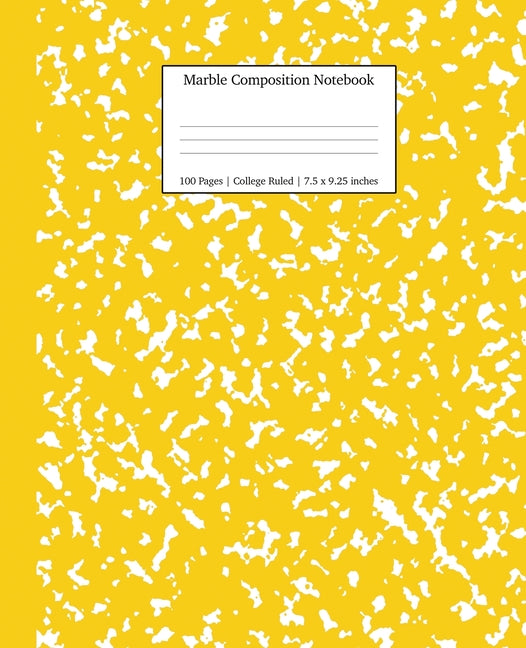 Marble Composition Notebook College Ruled: Yellow Marble Notebooks, School Supplies, Notebooks for School - Ingram