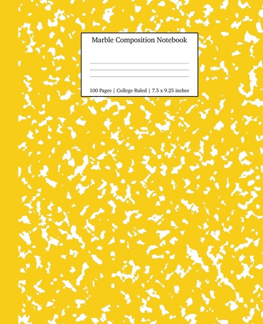 Marble Composition Notebook College Ruled: Yellow Marble Notebooks, School Supplies, Notebooks for School - Ingram