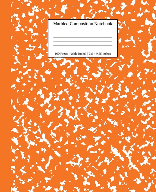 Marbled Composition Notebook: Pumpkin Marble Wide Ruled Paper Subject Book - Ingram