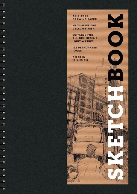Sketchbook 7 X 10 Black Spiral Hardcover Mixed Media Sketchbook for Drawing: Acid-Free Quality Paper (128 Pages) - Ingram