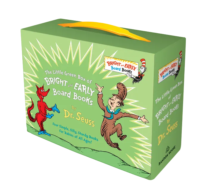 Little Green Boxed Set of Bright and Early Board Books: Fox in Socks; Mr. Brown Can Moo! Can You?; There's a Wocket in My Pocket!; Dr. Seuss's ABC