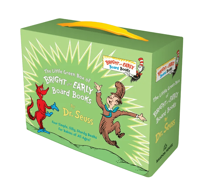 Little Green Boxed Set of Bright and Early Board Books: Fox in Socks; Mr. Brown Can Moo! Can You?; There's a Wocket in My Pocket!; Dr. Seuss's ABC