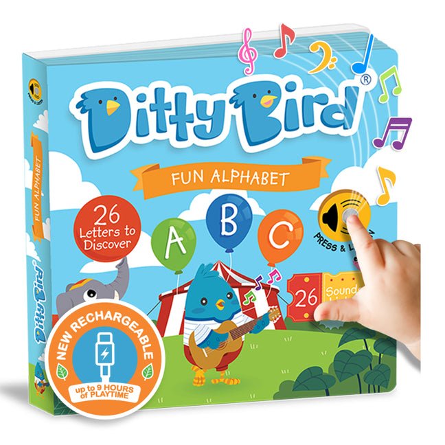 Ditty Bird ABC Fun Alphabet Interactive Sound Book for Toddlers 1- 3 Musical Books for Preschoolers Early Learning Toy - Ingram