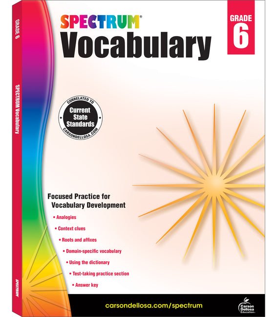 Spectrum Vocabulary, Grade 6: Volume 89 - Ingram