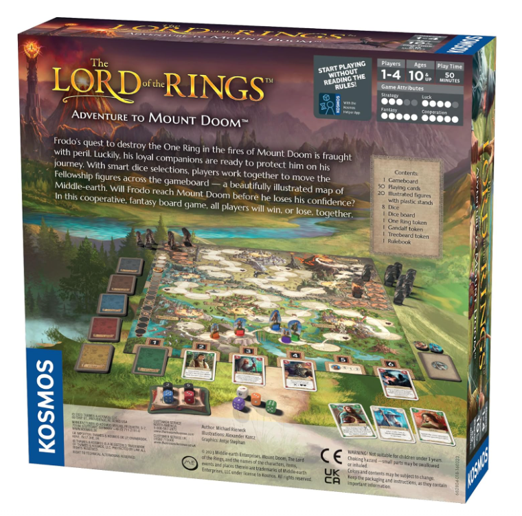 Board game box for 'The Lord of the Rings: Adventure to Mount Doom' by Kosmos