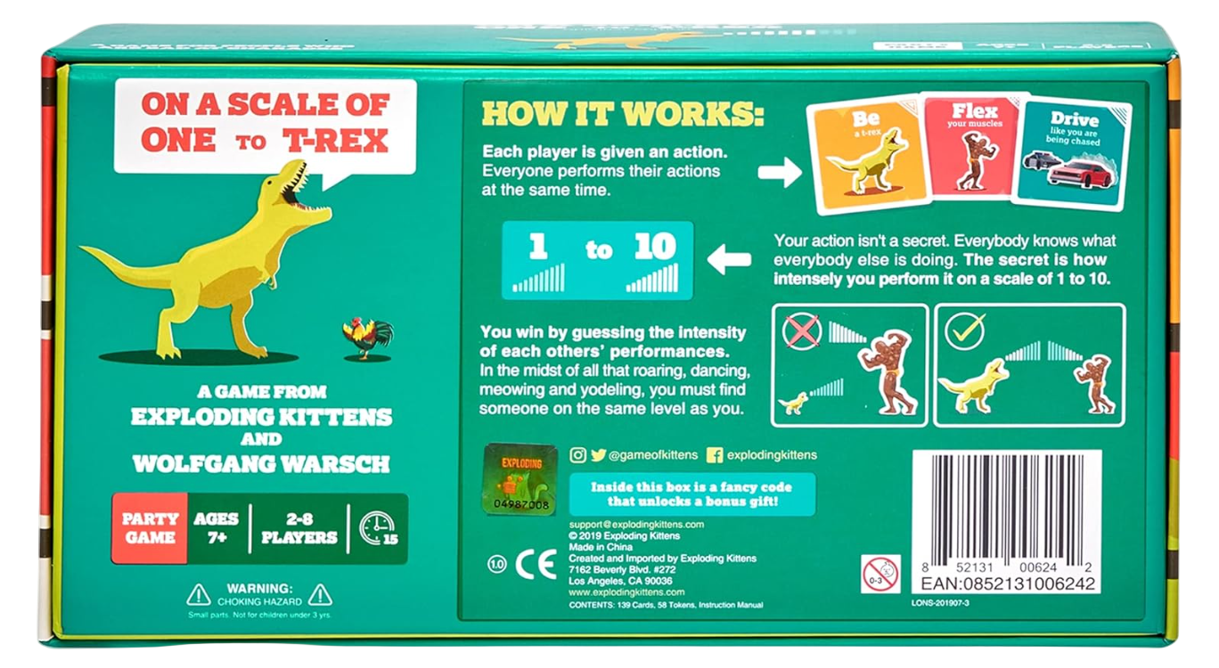 Exploding Kittens: On a Scale of One to T-Rex Game