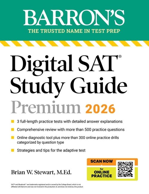 Digital SAT Study Guide Premium, 2026: 3 Practice Tests + Comprehensive Review + Online Practice - Ingram