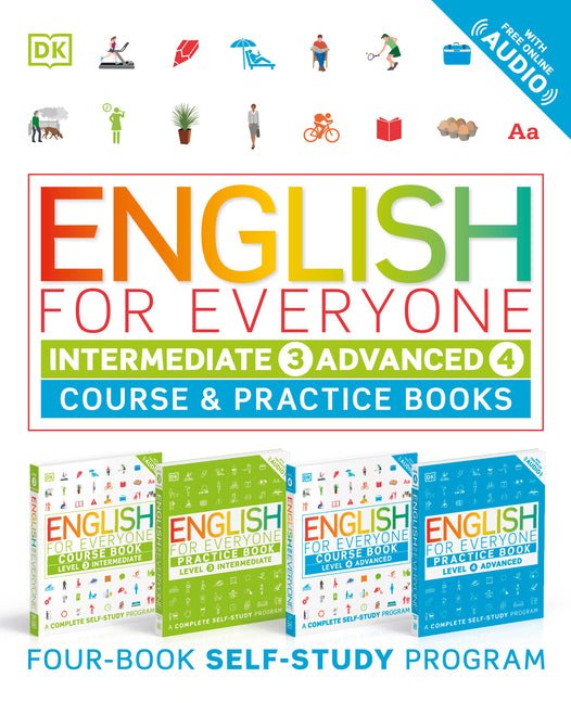 English for Everyone: Intermediate and Advanced Box Set: Course and Practice Books--Four-Book Self-Study Program - Ingram