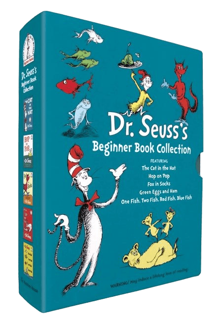 Dr. Seuss's Beginner Book Boxed Set Collection: The Cat in the Hat; One Fish Two Fish Red Fish Blue Fish; Green Eggs and Ham; Hop on Pop; Fox in Socks