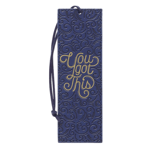 You Got This Blue Faux Leather Bookmark