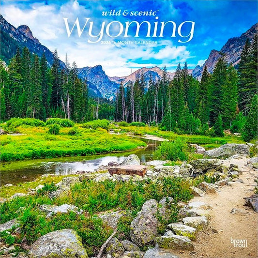 Wyoming Wild & Scenic 2026 12 X 24 Inch (Hanging) Monthly Square Wall Calendar Plastic-Free - Ingram