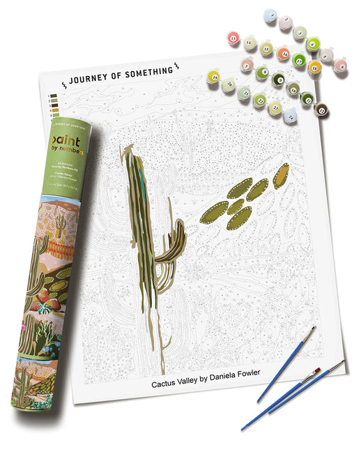 Cactus Valley Paint by Numbers Kit & Canvas - DIY Adult Craft Kit - Artist Designed - Ingram