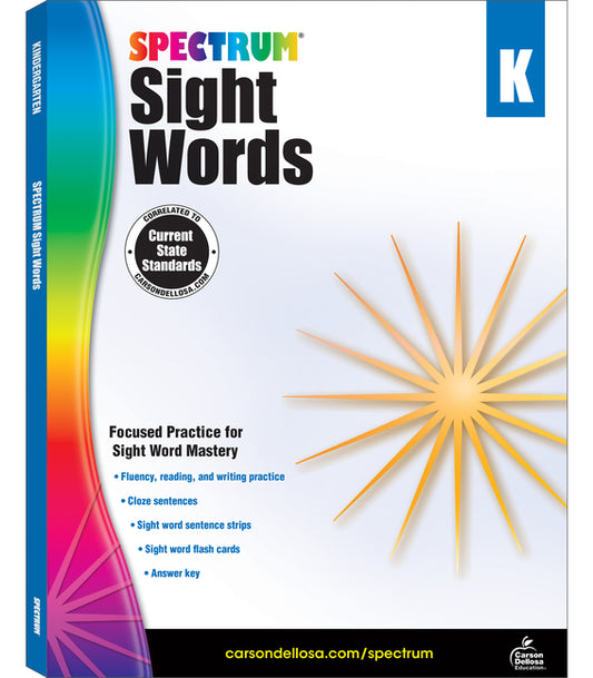 Spectrum Sight Words, Grade K: Volume 104 - Ingram