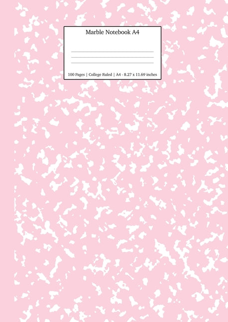Marble Notebook A4: Pastel Pink College Ruled Journal - Ingram
