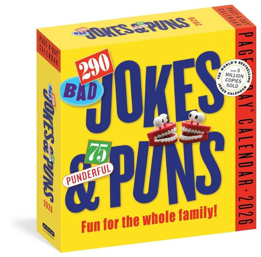 290 Bad Jokes & 75 Punderful Puns Page-A-Day(r) Calendar 2026: For the Whole Family! - Ingram