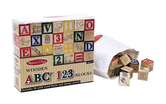 Melissa and Doug Wooden ABC/123 Blocks