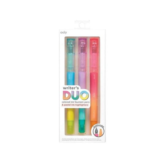 Writers Duo Double Ended Fountain Pens and Highlighters - Ingram