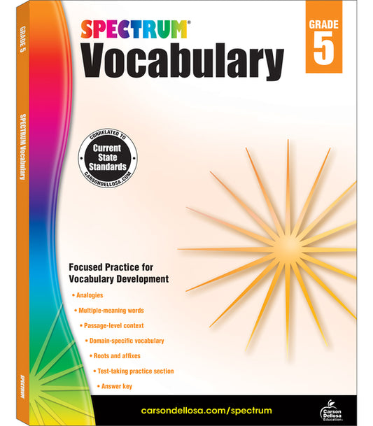 Spectrum Vocabulary, Grade 5: Volume 88 - Ingram