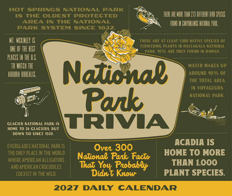 National Park Trivia 2027 5.4 X 6.2 Box Calendar