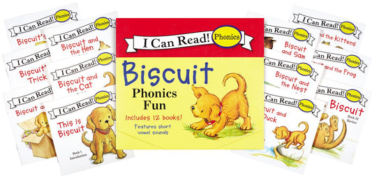 Biscuit 12-Book Phonics Fun!: A Box of 12 Mini-Books Featuring Short and Long Vowel Sounds - Ingram