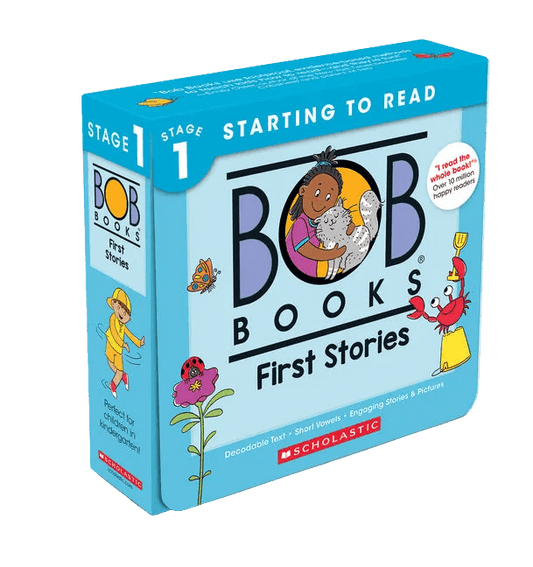 Bob Books - First Stories Box Set of 12 Paperbacks Decodable Phonics Books, Ages 4 and Up, Kindergarten (Stage 1: Starting to Read)