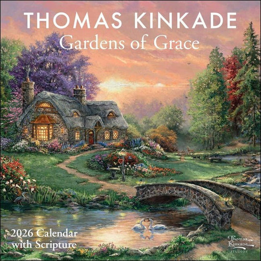 Thomas Kinkade Gardens of Grace 2026 Wall Calendar with Scripture - Ingram