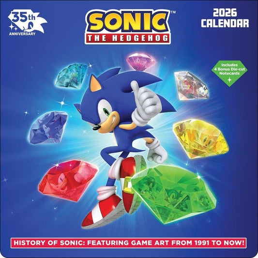 Sonic the Hedgehog 35th Anniversary 2026 Wall Calendar with 4 Bonus Notecards - Ingram