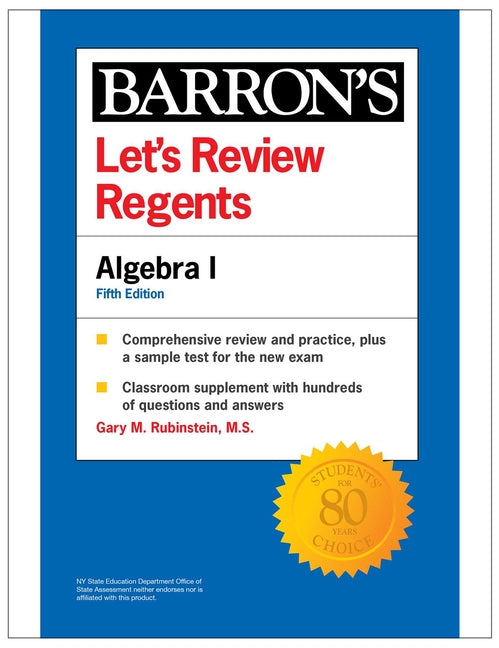 Let's Review Regents: Algebra I, Fifth Edition (Barron's New York Regents)