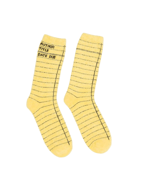 Library Card (Yellow) Cozy Socks