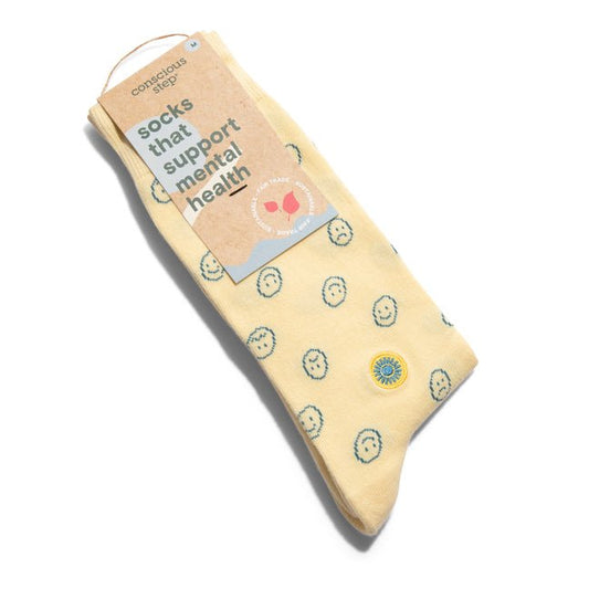 Socks That Support Mental Health, Smiley Faces - Ingram