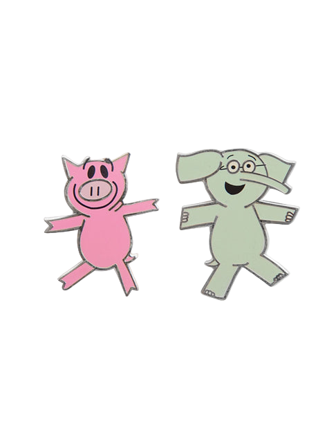 Elephant & Piggie Enamel Pin Set - Pin Set of 2