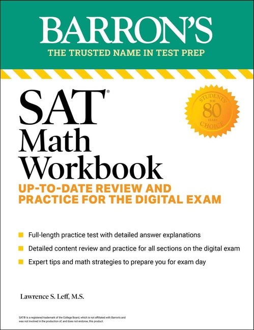 SAT Math Workbook: Up-To-Date Practice for the Digital Exam - Ingram