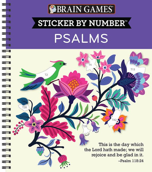 Brain Games - Sticker by Number: Psalms (28 Images to Sticker) - Ingram