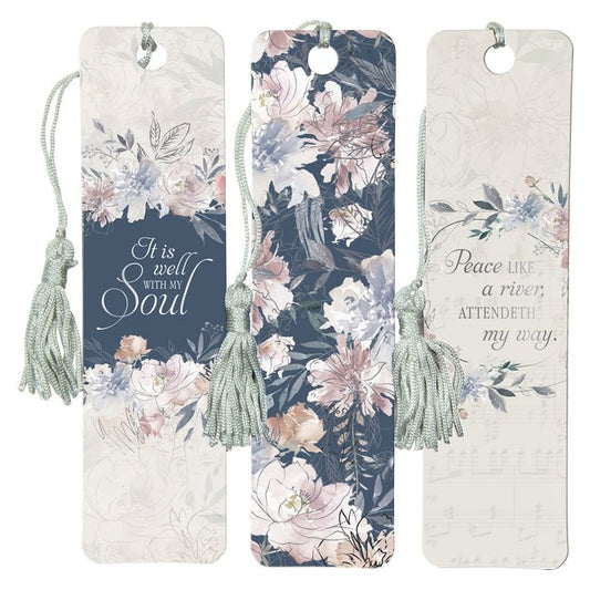 Christian Art Gifts Inspirational Paper Cardstock Faith-Based Bookmark Set: It Is Well with My Soul, Encouraging Message for School, Church, Reading B - Ingram