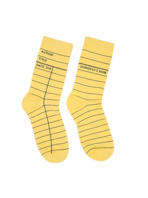 Library Card (Yellow) Socks - Large - Ingram