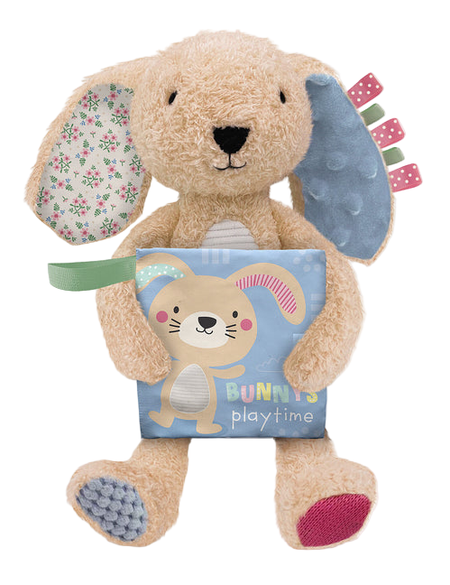 Sensory Snuggables Medium Plush Rabbit with Cloth Book