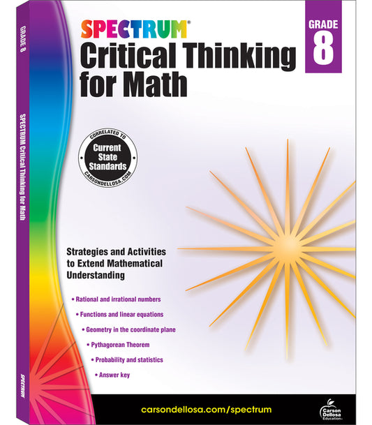 Spectrum Critical Thinking for Math, Grade 8: Volume 50 - Ingram